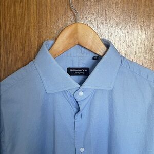 Spier & Mackay medium blue Royal Oxford dress shirt, contemporary fit 17/35
